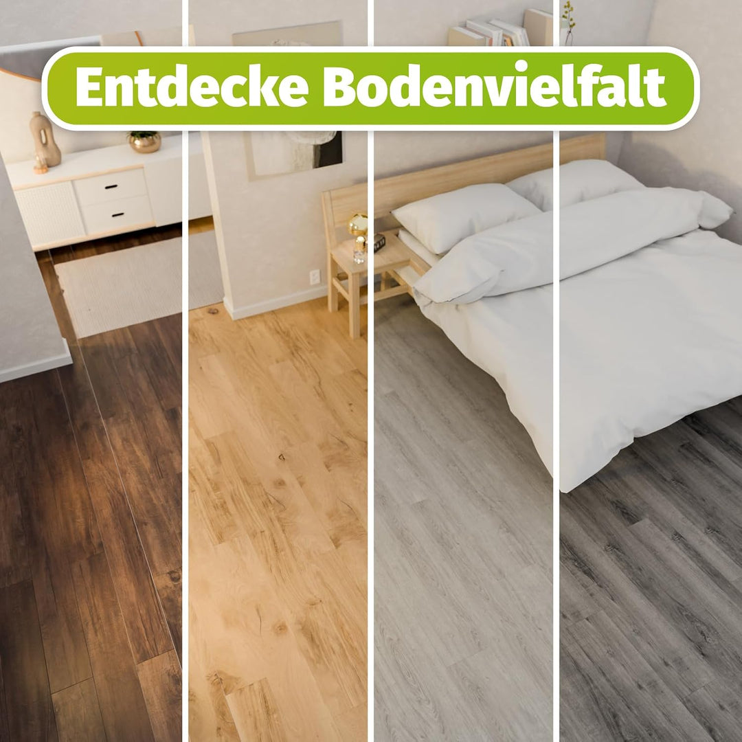 HORI Klick Hartvinylboden Rigid SPC Steinfliese Fliesenoptik - Klick-Vinyl mit Trittschalldämmung -