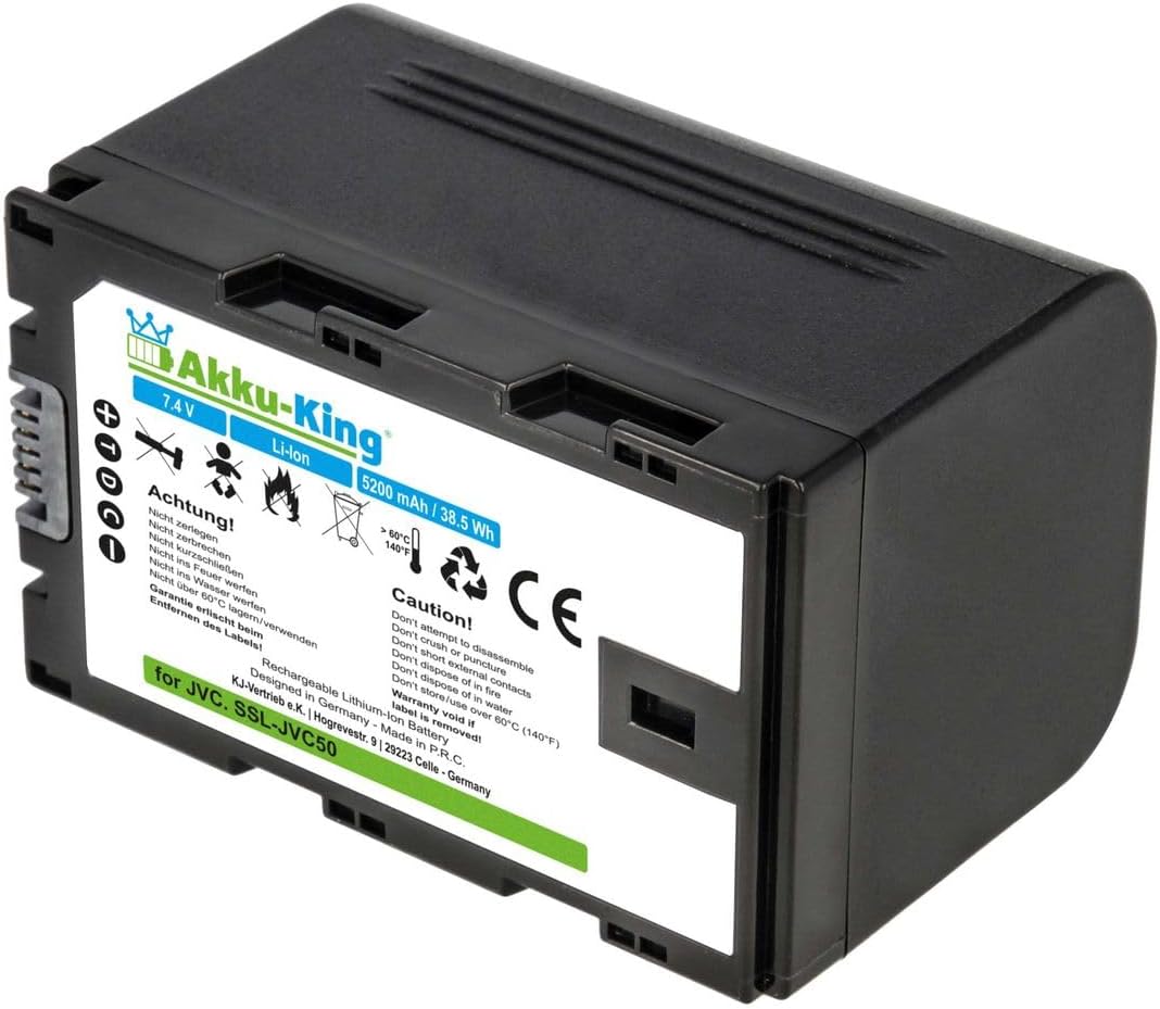Akku-King Akku kompatibel mit JVC SSL-JVC50 - Li-Ion 5200mAh - für GY-HM200, GY-HM600, GY-HM650 1x A