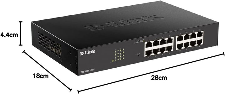 D-Link DGS-1100-16V2/E 16-Port Gigabit Smart Switch (10/100/1000 Mbit/s, einfache Plug & Play-Instal