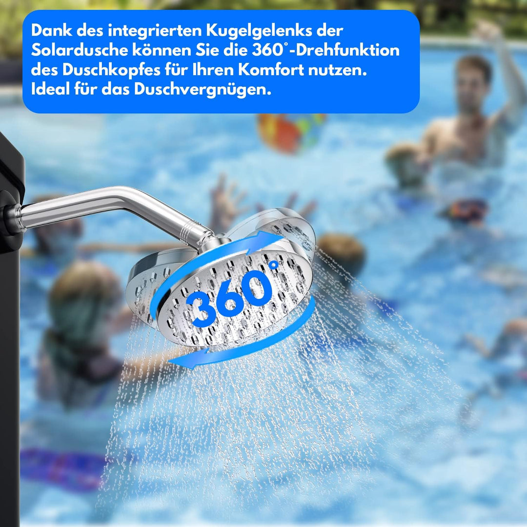 Yakimz Solarbeheizte Duschen 35L, Solardusche mit Schutzhaube Solar Garten-dusche warmes Wasser mit