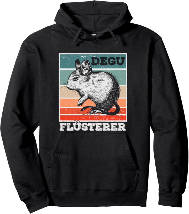 Vintage Degu Flüsterer - Retro Degus Strauchratte Pullover Hoodie