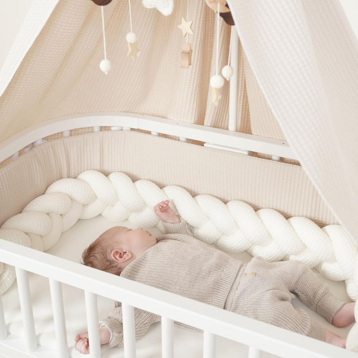 babybay Nestchen 3D Mesh-Piqué passend für Modell Boxspring XXL, taupe Sterne weiss Taupe Sterne Wei