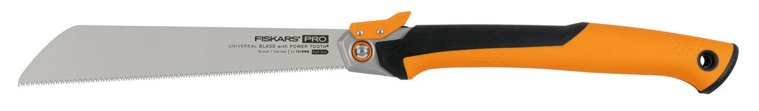 Fiskars Pro Klappbare Zugsäge, Sägeblattlänge: 25 cm, 13 TPI, Schwarz/Orange, PowerTooth, 1062933 23