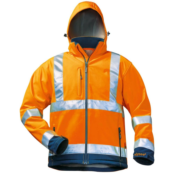 *BILL* WARNSCHUTZ-SOFTSHELLJACKE ELYSEE ORANGE/MARINE, EN 471/3