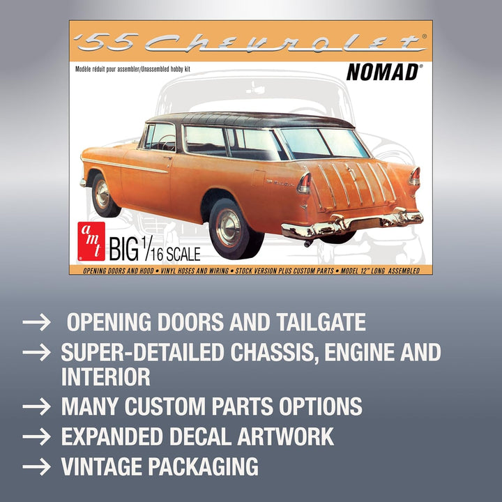 Round2 AMT1005/06 Chevrolet Fahrzeug-1/16 1955er Chevy Nomad Wagon, Weiss/opulenter Garten, Large