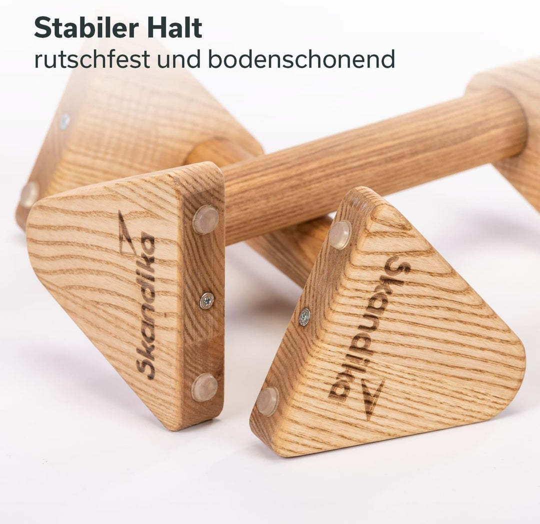 Skandika Vira Liegestützgriffe Holz | Griffe für Handstand & Liegestütze made in Germany, indoor & o