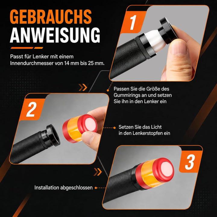 LED Blinker E Scooter Nachrüsten Set, Wiederaufladbare Fahrrad Blinker für E Scooter, Wasserdichtes