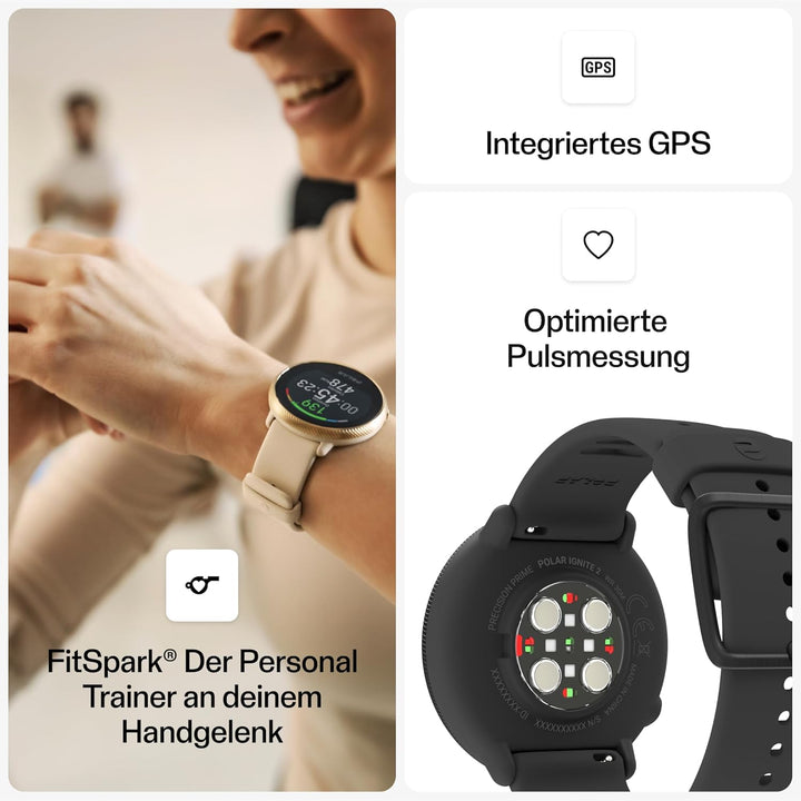Polar Ignite 2 - GPS Sport-Smartwatch für Damen und Herren - Pulsuhr - Fitness Tracker - Uhr mit Sch