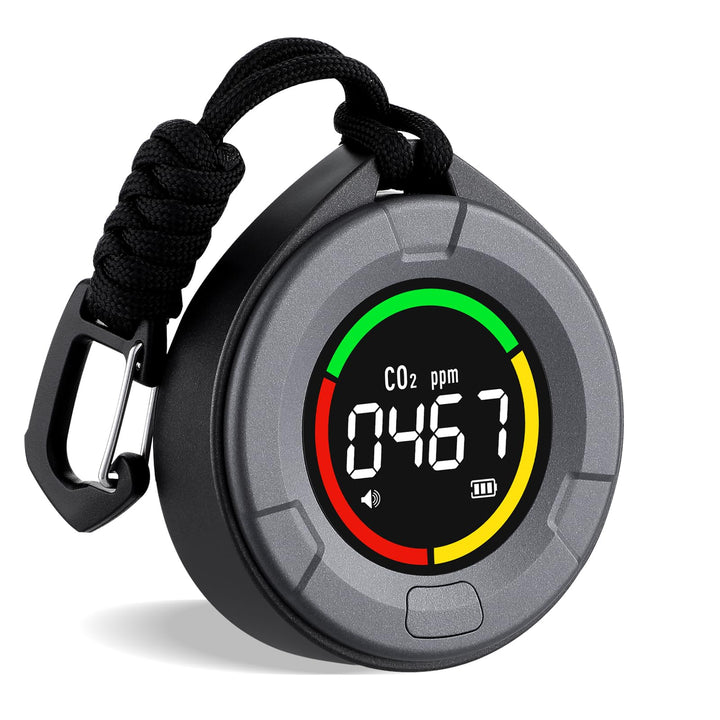 INKBIRDPLUS Tragbarer CO2 Melder, Mini CO2 Messgerät, CO2 Sensor mit Vollfarb LCD, Kontrollleuchte,
