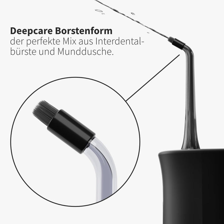 Zahnheld® Ersatzdüsen Deep Care für Munddusche Aquadent Zubehör - 6x Deep Care - Schwarz, Zubehör -