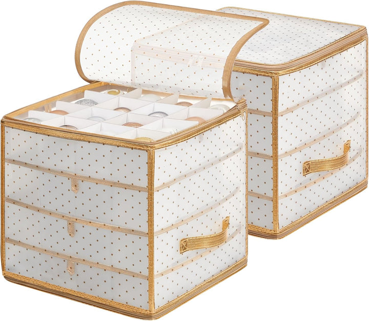 SONGMICS Aufbewahrungsbox für Weihnachtskugeln, 2er Set, Weihnachtskugeln Aufbewahrung, insgesamt 12