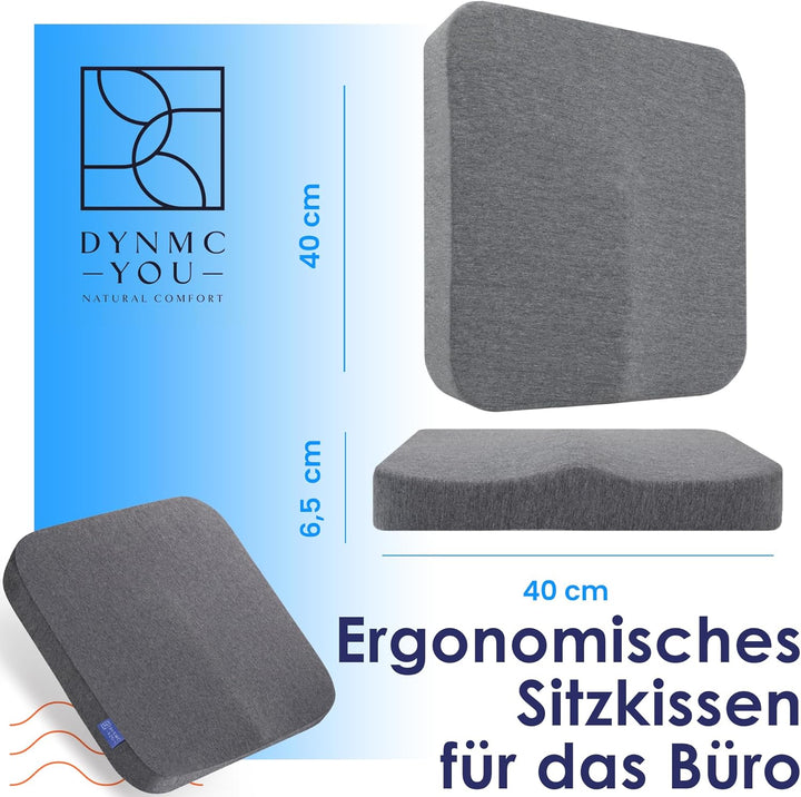DYNMC you Ergonomisches Sitzkissen Bürostuhl - Mittelhart H3 - Test SEHR GUT - [MIT PHYSIOTHERAPEUTE