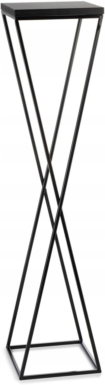 Pflanzenständer Metall 70 cm Hoch - Stabiler und Fester Blumenhocker mit Schwarz MDF-Platte auf Robu