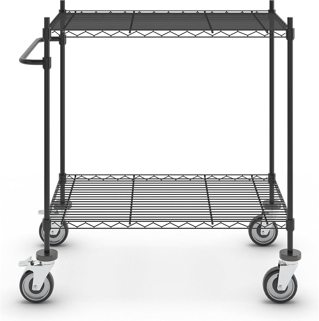 kaiserkraft | Drahtgitter-Tischwagen | schwarz | mit 2 Etagen | LxBxH 910 x 610 x 1025 mm