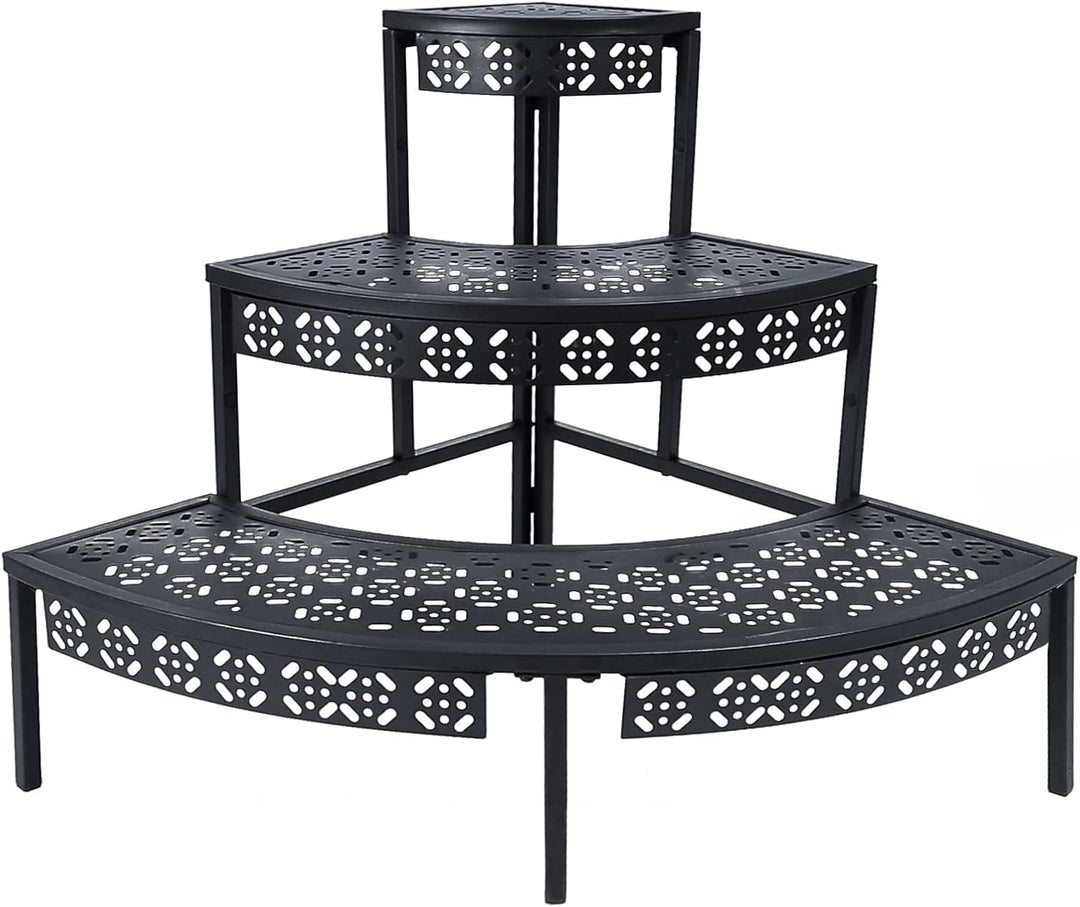 3 Stufen Metall Blumentreppe, Pflanzentreppe Blumenbank, Pflanzenregal Blumenregal, Pflanzenständer