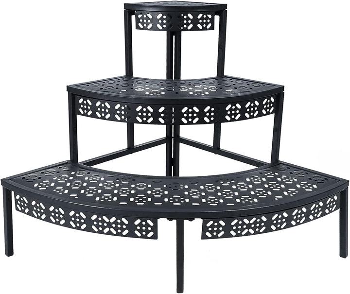 3 Stufen Metall Blumentreppe, Pflanzentreppe Blumenbank, Pflanzenregal Blumenregal, Pflanzenständer