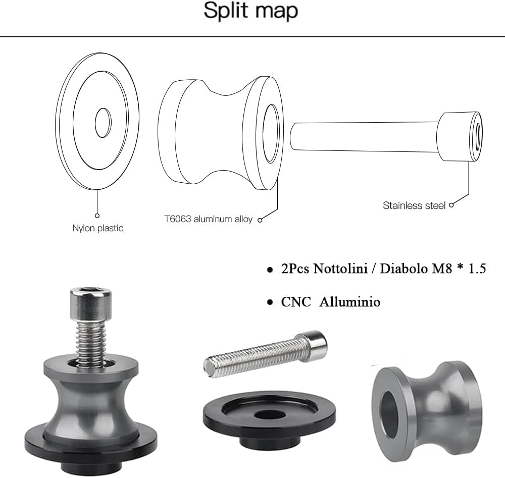 2pcs Montageständer Racingadapter M8*1,5 Bobbins CNC Ständeraufnahme Für S1000R S1000RR S1000XR S100