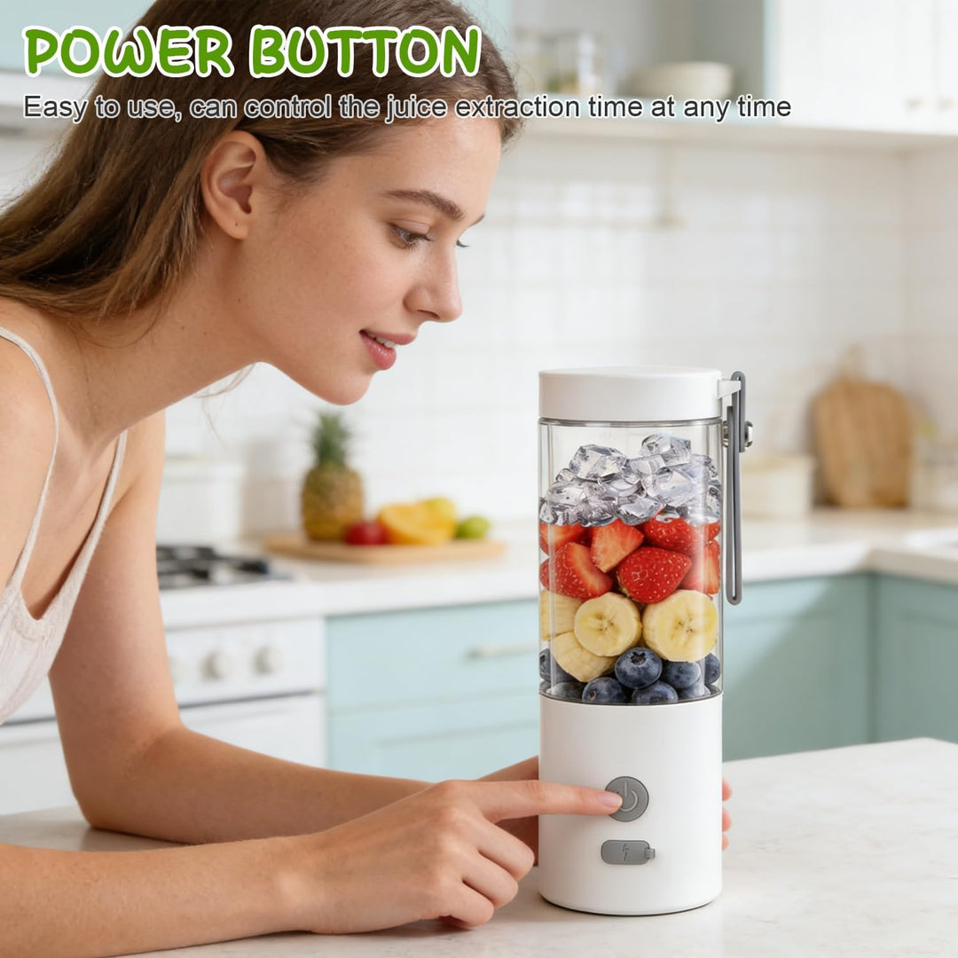 Tragbarer Mixer Smoothie Maker to go 450ml, Mini Standmixer mit 6 Edelstahl-Klingen, Portable Blende