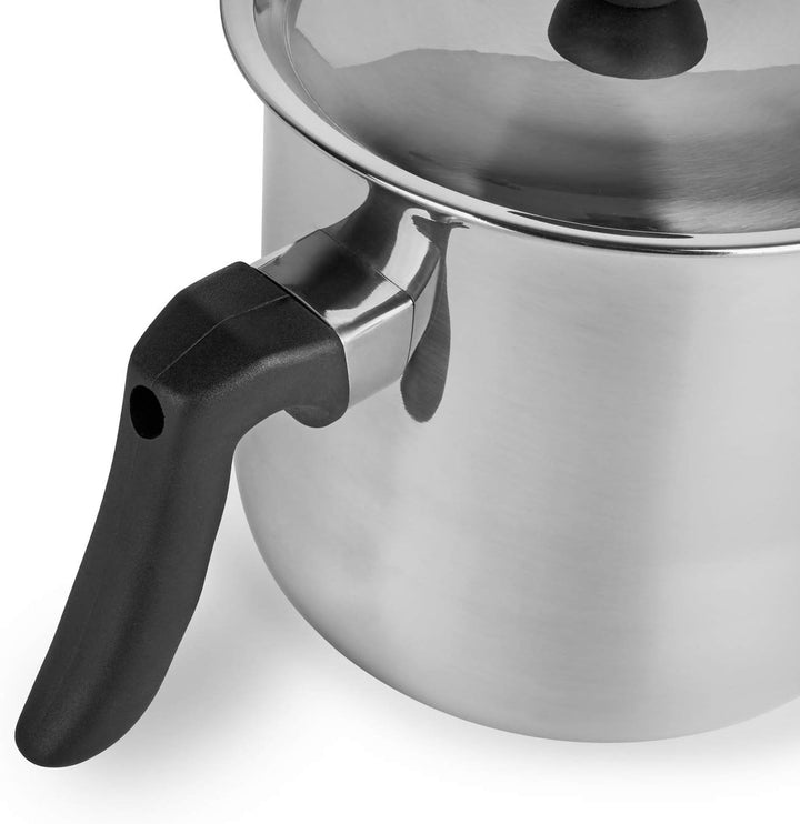 1,5L Milchtopf mit Deckel, Kochtopf, Doppelkessel, doppelwandig mit Bakelitgriff, Butterschmelz-/Pud