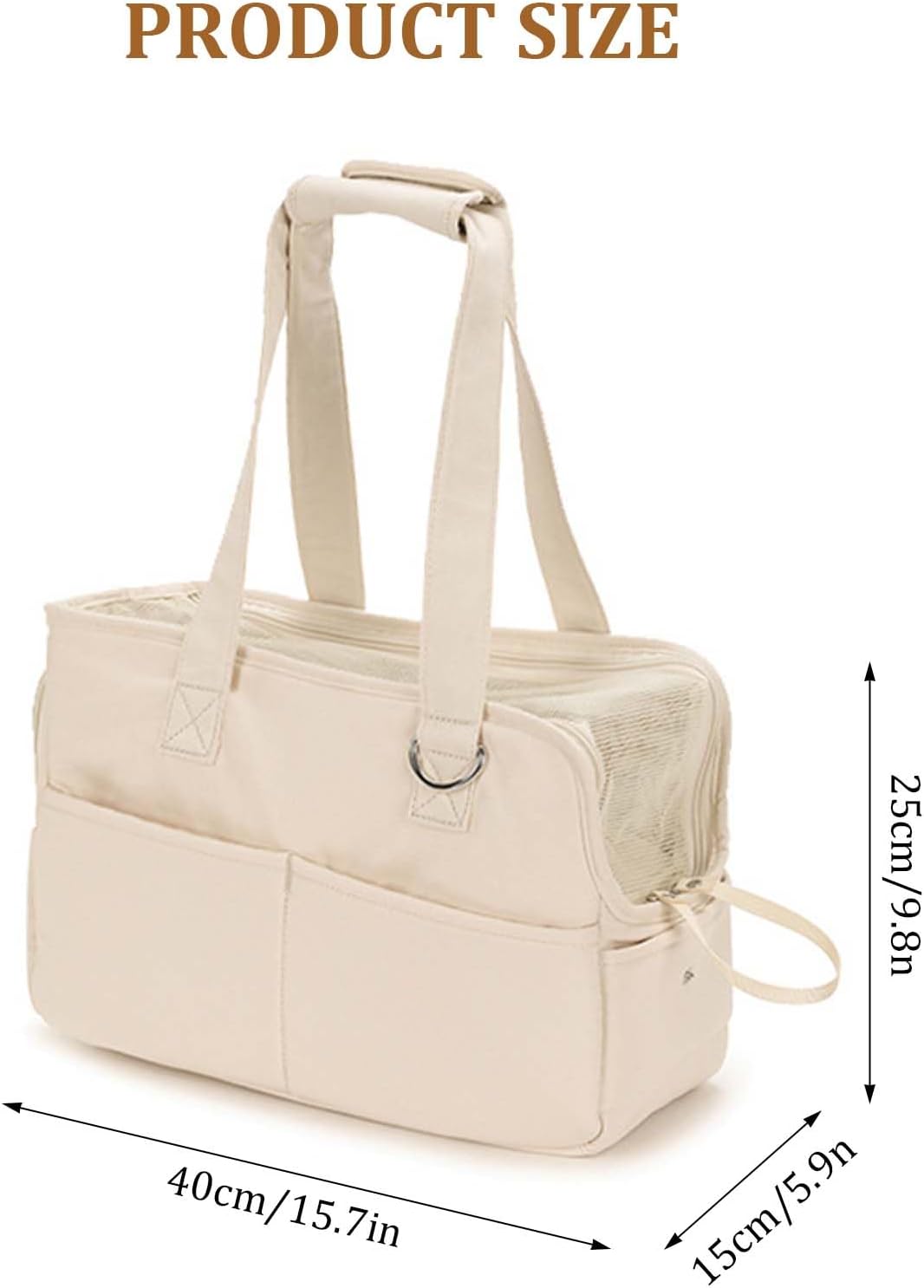 Dokeno Transporttasche für kleine Hund Katze bis 8kg, Hundetransportbox faltbar für Reise & Auto, At