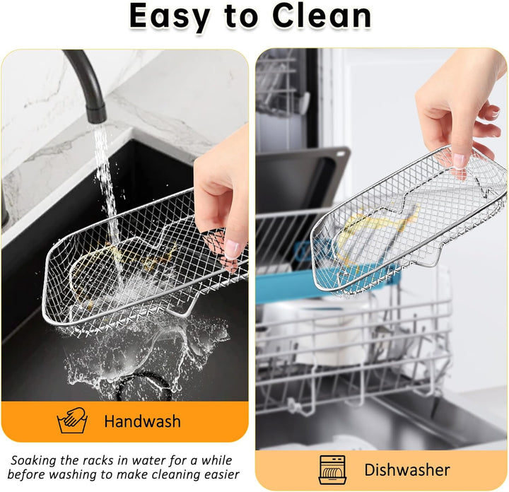 3-Schicht Luftfritteuse-Grillrost Air Fryer Rack Zubehör Edelstahl Grill Dehydrator Rack stapelbar A