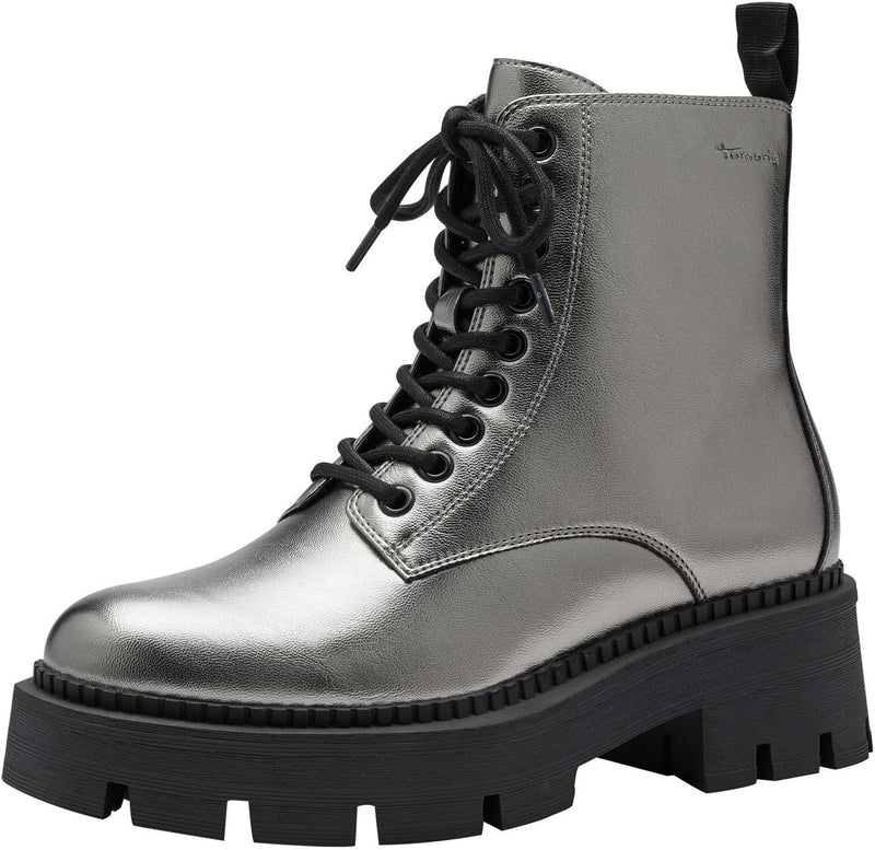 Tamaris Damen Combat Boots, Frauen Stiefeletten,TOUCHit-Fussbett 36 EU Pewter, 36 EU Pewter