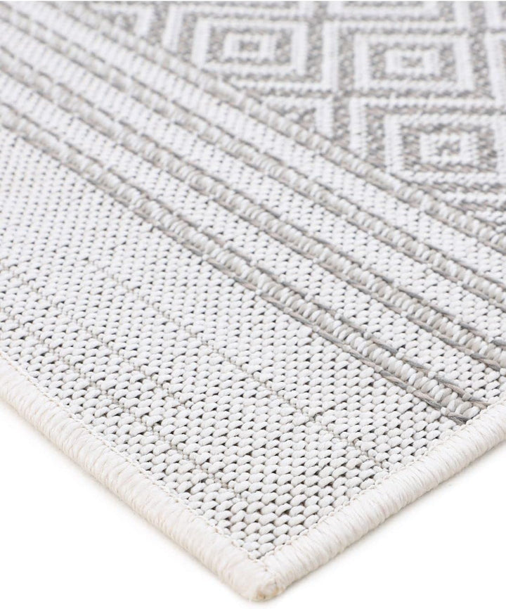 carpetfine In- und Outdoor Teppich Boho Läufer Beige Flachgewebeteppich 75x200 cm | Moderner Teppich
