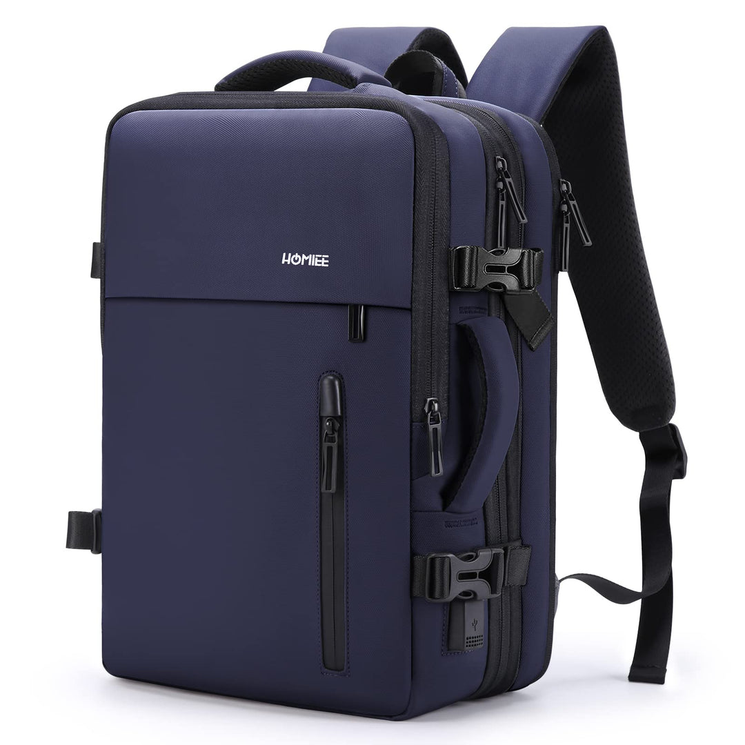 HOMIEE Handgepäck Reiserucksack, Supergross Laptop Rucksack Erweiterbar Diebstahlsicher Wasserabweis