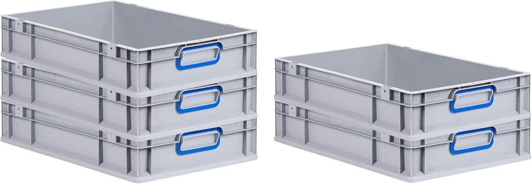 PROREGAL Eurobox NextGen Color | HxBxT 12x40x60cm | 23 Liter | Griffe blau geschlossen | Glatter Bod