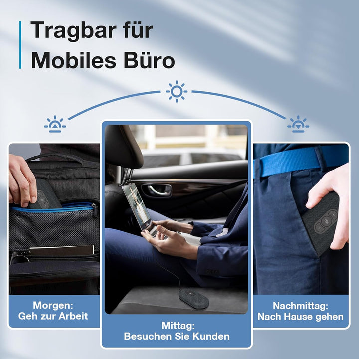 USB Konferenzlautsprecher mit Mikrofon für Home Office-Anrufe, Konferenzmikrofon mit Smarter Stimmfi