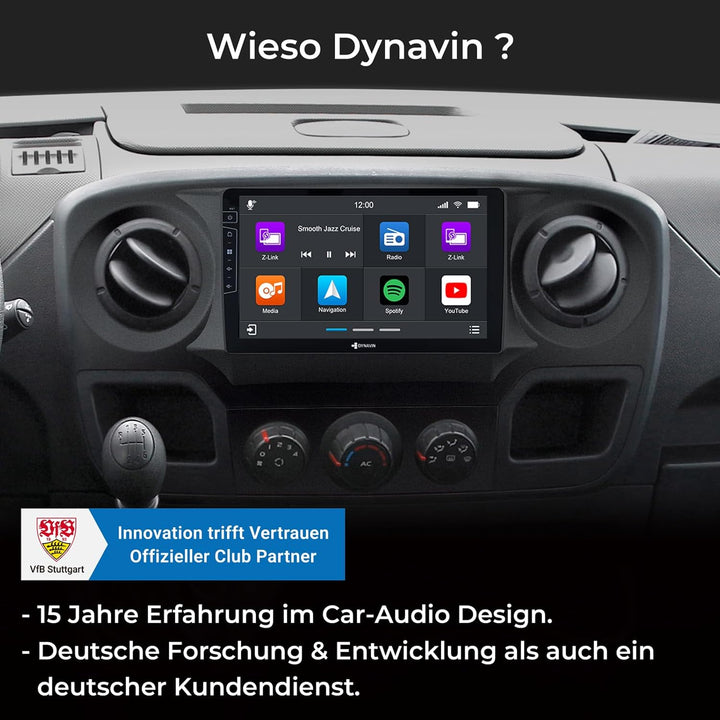 DYNAVIN Android Autoradio Navi für Renault Master Opel Movano Nissan NV400, 9 Zoll Radio mit Wireles
