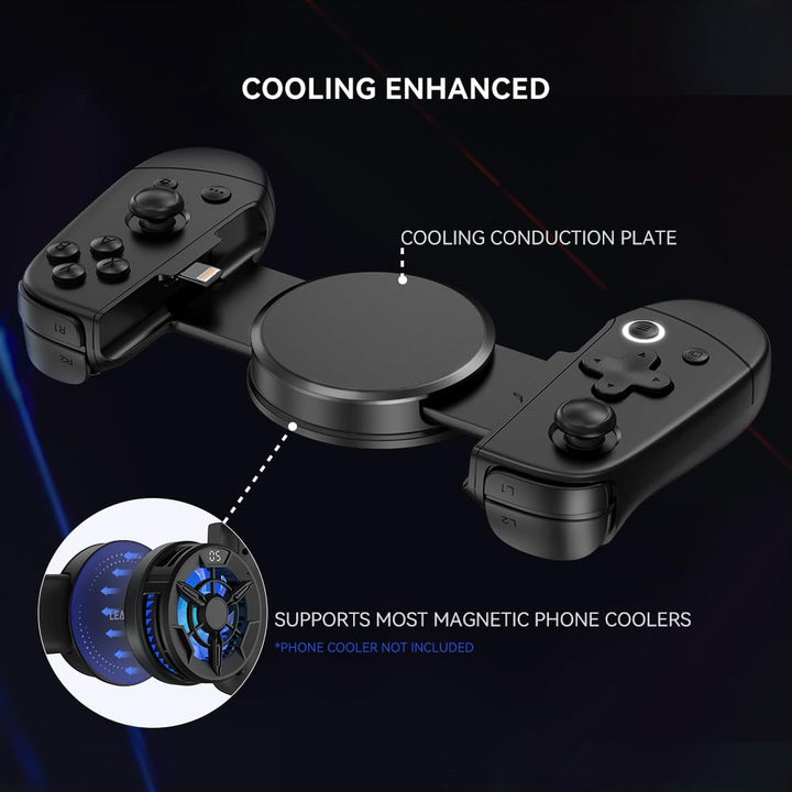 Leadjoy M1 Mobile Gaming Controller für iPhone iOS mit Kühlleitungsplatte, Hall-Effekt-Joysticks, iP