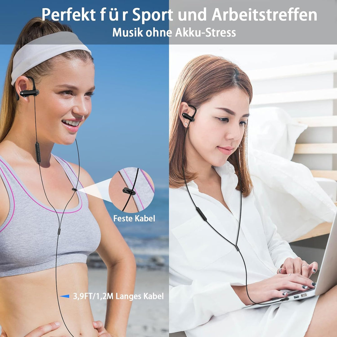 USB C Kopfhörer mit Mikrofon Ohrhaken Lautstärkeregler Kopfhörer USB C mit Kabel für Samsung Galaxy