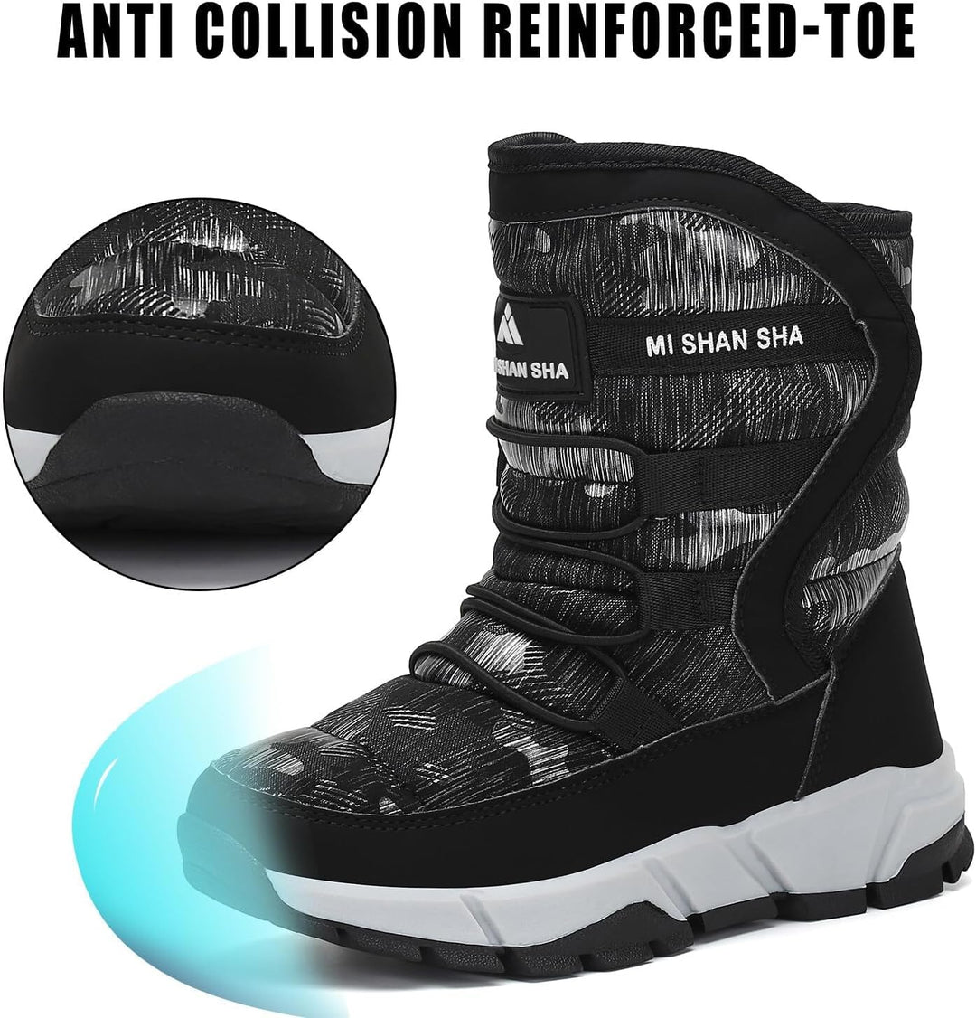 Mishansha Kinder Winterstiefel Jungen Schneestiefel Mädchen Warm Gefütterte Rutschfeste Winter Snowb