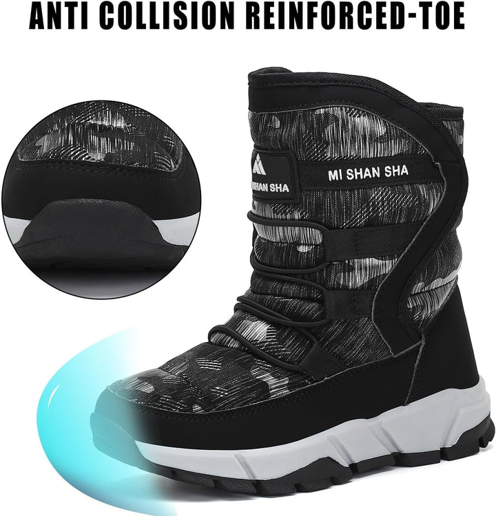Mishansha Kinder Winterstiefel Jungen Schneestiefel Mädchen Warm Gefütterte Rutschfeste Winter Snowb