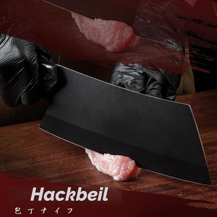 TIVOLI Hackmesser, Edelstahl, robuste Klinge, langlebig, ergonomischer Holzgriff für Fleisch, Knoche