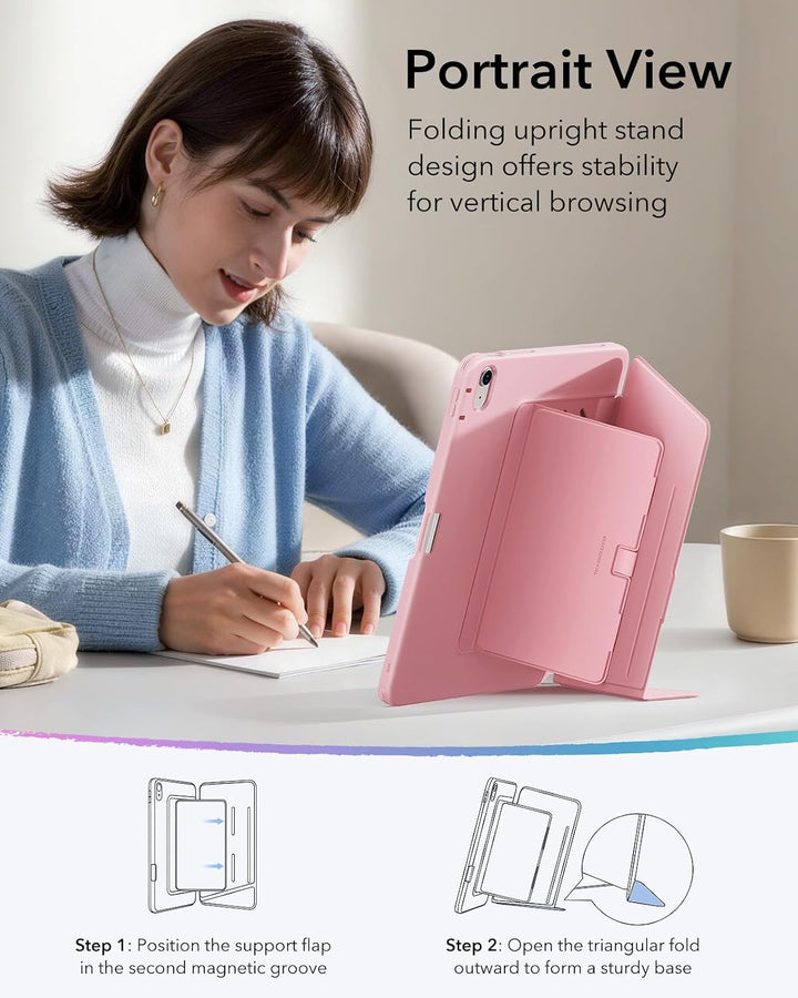 ESR Hülle für iPad Air 13 Zoll (2026/2025/2024) M4/M3/M2, Vertikale Stand, Mehrere Standwinkel, Ultr