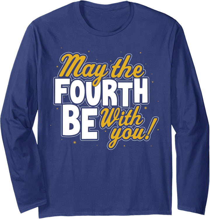 Star Wars May The Fourth Be With You Block Text Langarmshirt