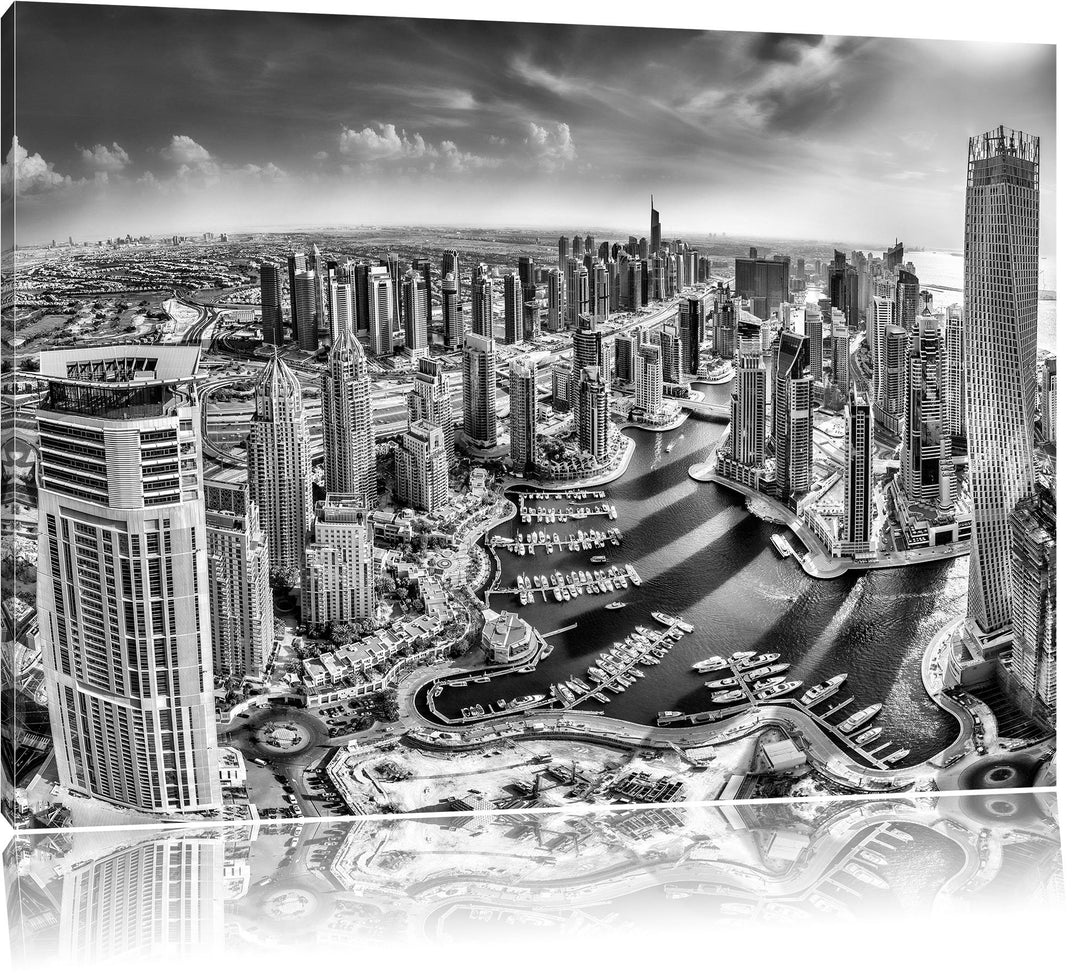 Pixxprint Monocrome, Dubai Hotel Burj al Arab, Format: 100x70 auf Leinwand, 100x70