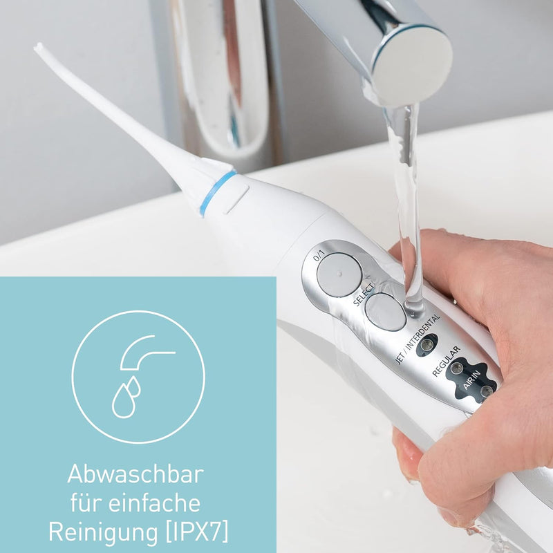 Panasonic EW1411H845 kabellose Munddusche EW1411 mit Ladestation, 3-stufige Wasserstrahlintensität,