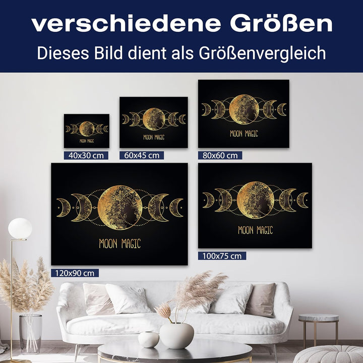 wandmotiv24 Leinwandbild Weltall, 80x60cm, Querformat, Mond, Deko, Bilder auf Leinwand, Wanddeko, XX