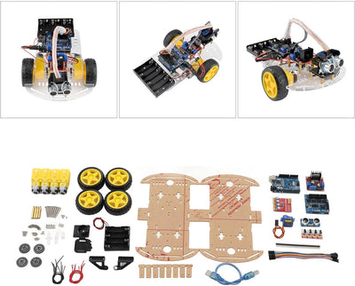 Marhynchus DIY Smart Robot Car Chassis Kit, Tracking Motor Robot Smart Car Platform 4WD für Teens DI