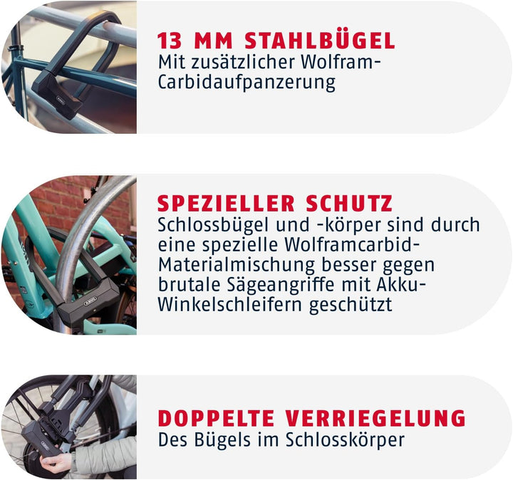 ABUS Bügelschloss Granit Super Extreme 2500/165HB230 - gegen Sägeangriffe mit Winkelschleifern spezi