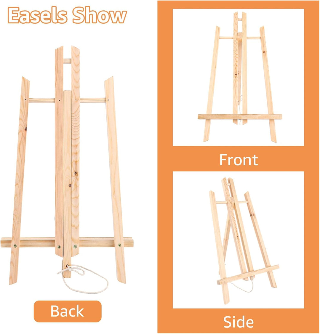 ASelected 4 Stück Staffelei Holz Klein 40cm Tischstaffelei Staffelei Dreifuss Holzstaffelei Klein Ti