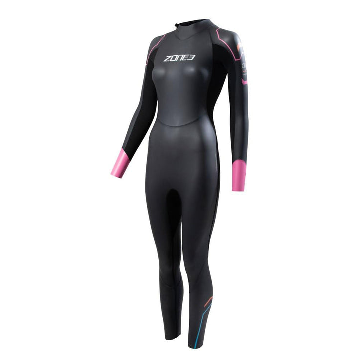 ZONE3 2024 Damen Aspect Breaststroke Back Zip Swim Neoprenanzug WS23WAPT101 - Schwarz/Pink XS, XS