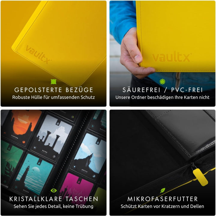 Vault X Premium eXo-Tec Zip Heftmappe - 9 Fächer Sammelkarten Trading Cards Mappe - 360 Fächer mit S