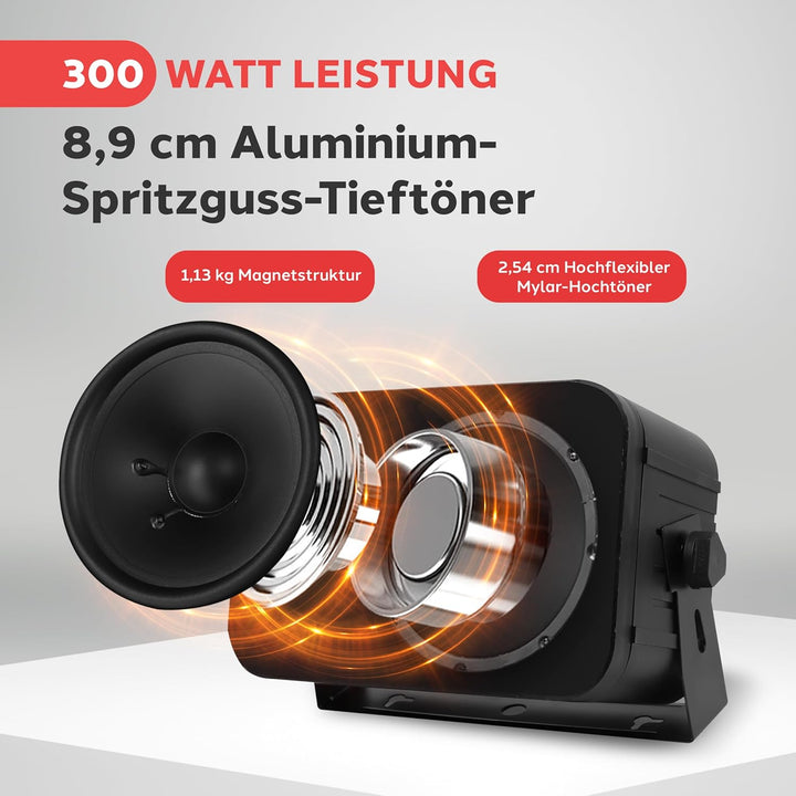 Pyle Lautsprecher, Wandlautsprecher – Speaker – wasserdichte, Outdoor & Indoor 300 Watt, Einfache In