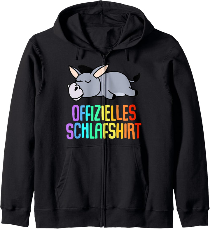 Offizielles Schlafshirt Pyjama Nachthemd Esel Fun Geschenk Kapuzenjacke