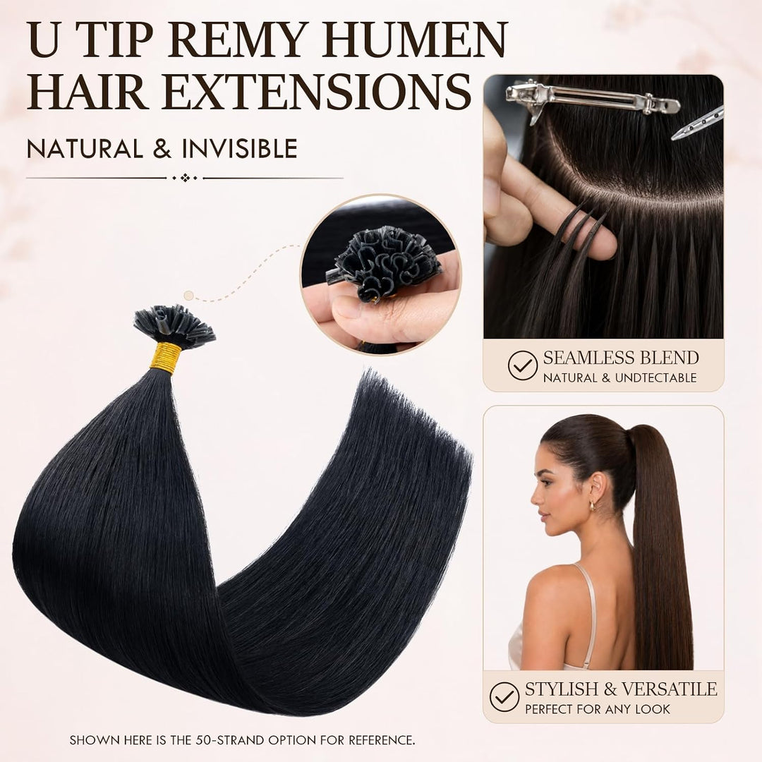 Rich Choices Bonding Extensions Echthaar Haarverlängerung keratin bondings U Tip Hot Fusion Remy Ech
