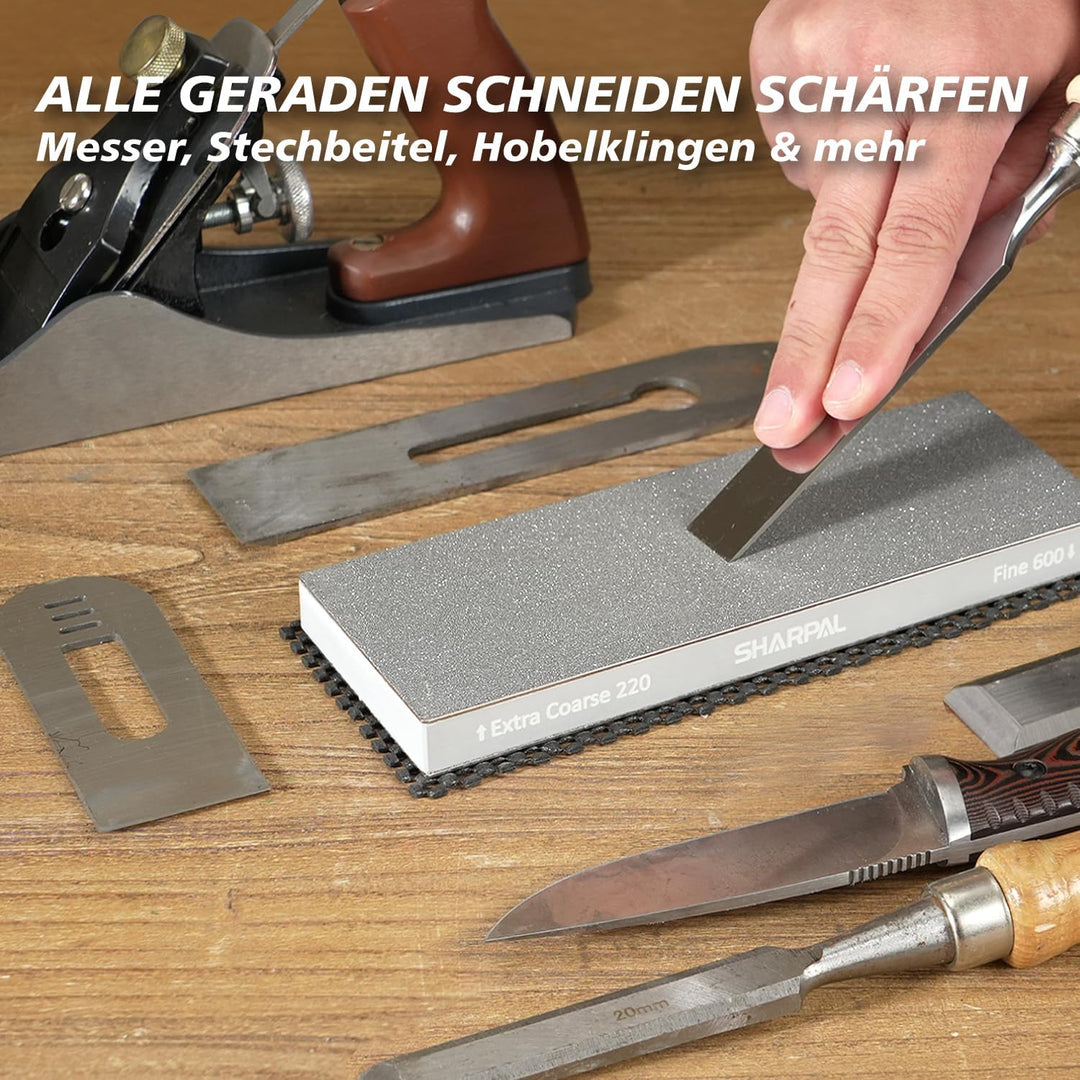 SHARPAL 169H Diamant Schleifstein Extra-Grob 220 / Fein 600 Doppelseitig Wetzstein – Professioneller